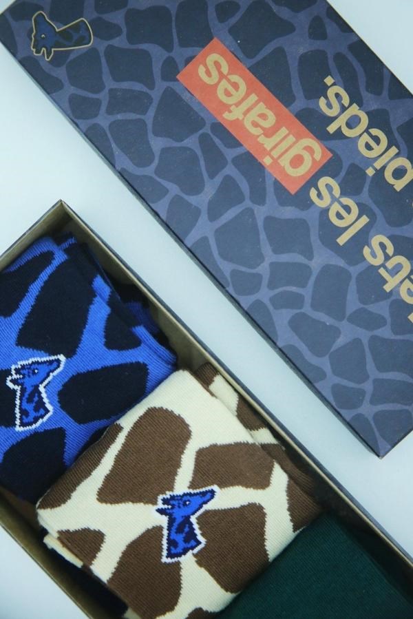 Coffret de 3 paires de chaussettes Savane - girafon bleu 3