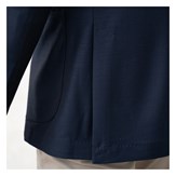 blazer Gianni en laine merinos micro tricotée bleu nocturne Wolbe