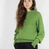 Pull Agave vert prairie, made in France 100% laine recyclée 2