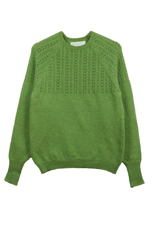 Pull Agave vert prairie, made in France 100% laine recyclée 5