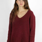 Pull Ficus Bordeaux, laine 100% recyclée made in France 2