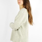 Pull Ficus ecru chiné, laine 100% recyclée made in France  9