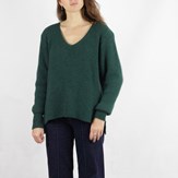 Pull Ficus vert sapin , laine 100% recyclée made in France 9