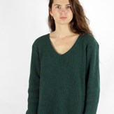 Pull Ficus vert sapin , laine 100% recyclée made in France 7