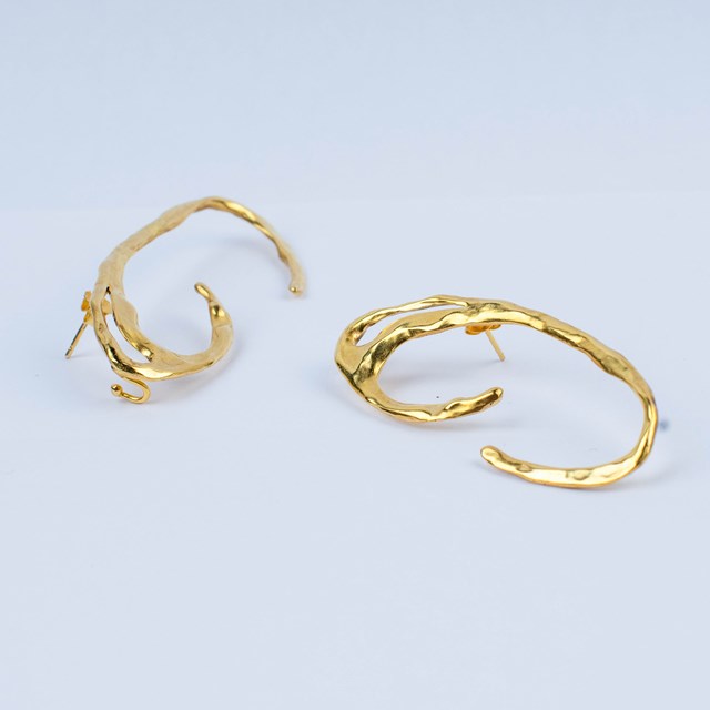 Boucles d'oreilles Galatée Bronze dorées à l'or fin 24 carats 2