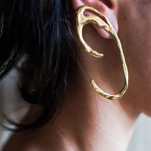 Boucles d'oreilles Galatée Bronze dorées à l'or fin 24 carats