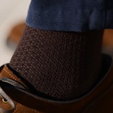 Chaussettes fil d'Ecosse marron pour hommes