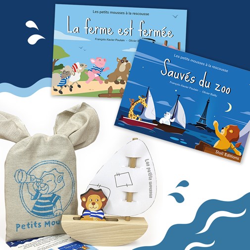 Pack 2 livres Petits Mousses + Ulysse et son bateau en bois