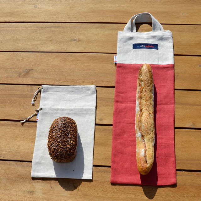 Pack pro du sac à pain avec craquant rouge et pochon beige