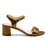 Sandales moyen talon cuir métallisé bronze 5