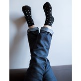 Les chaussettes basses à pois en coton BIO | Noir/blanc 6