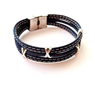 Bracelet en liège unisexe Valentin, bleu ou couleur au choix