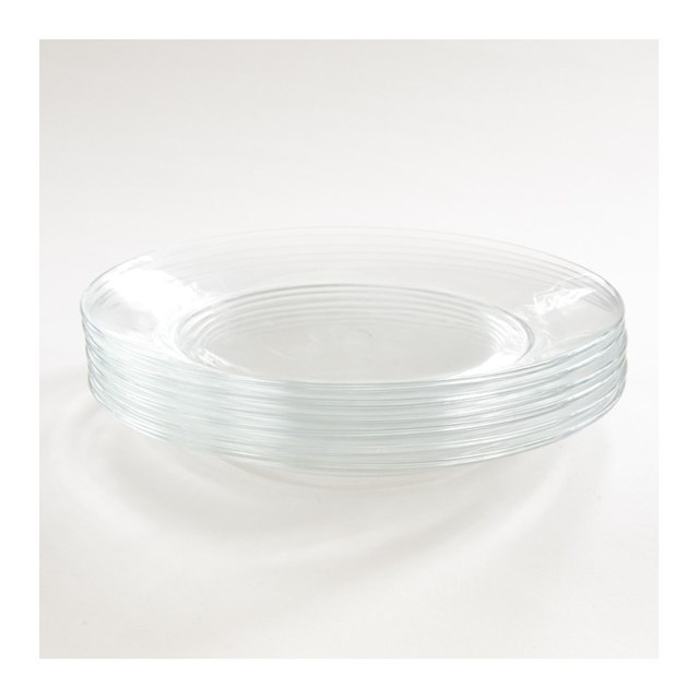 lot de 6 assiettes plates lys duralex en verre trempé fabriquées en france