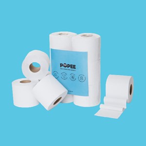 Papier toilette ultra-compact Popee (12 packs de 6 rouleaux)