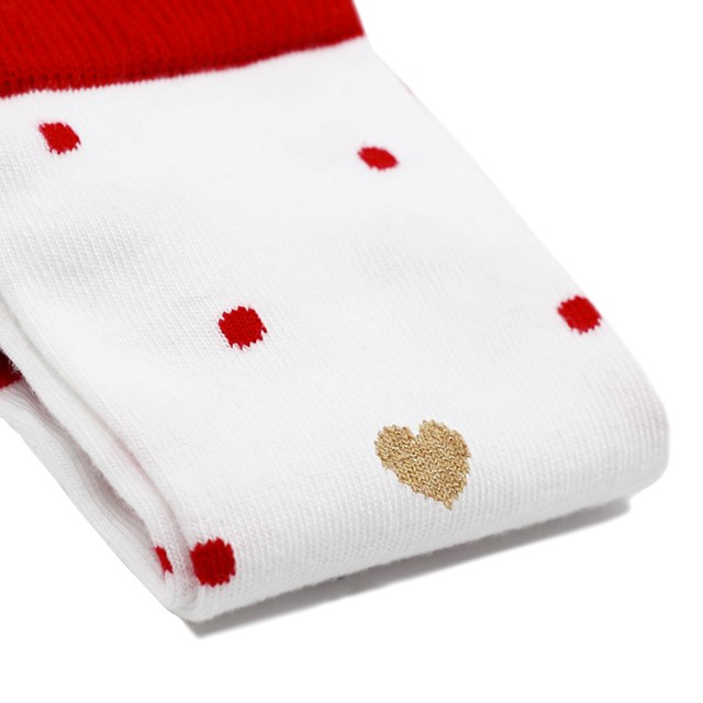 Chaussettes à pois blanc & rouge 4