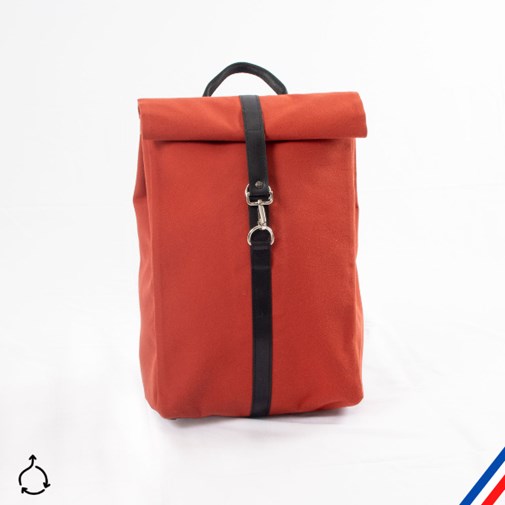 Sac à dos Made in France upcyclé - Toile terracotta - Livraison offerte