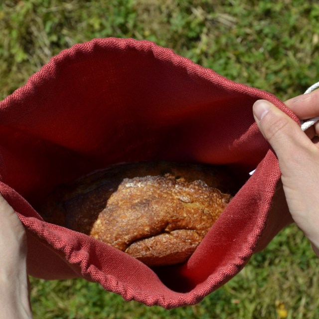 Sac à pain Les extra-ordinaires Le Gourmand rouge coquelicot vue intérieure