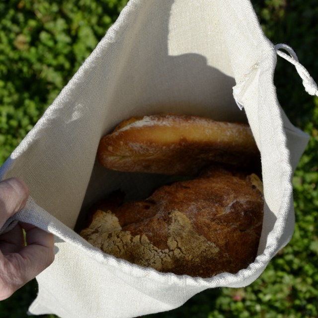 Vue intérieure du sac à pain le Gourmand beige