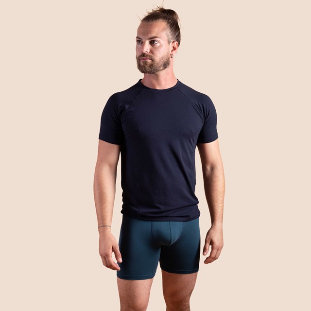 T-shirt sport homme en coton et micromodal bleu marine - Dream Act