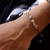 Bracelet duo perles de culture et pierres naturelles 3