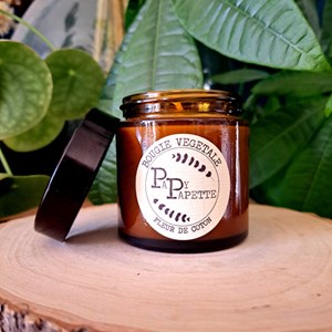 Bougie artisanale “fleur de coton” cire végétale de tournesol - Papy Papette -