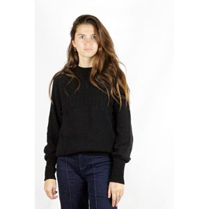 Pull Agave noir en laine recyclée 100% made in France -