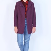 Manteau Erable en laine recyclée - Violet 6