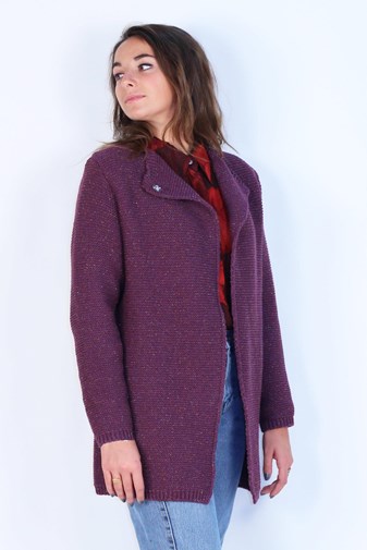 Manteau Erable en laine recyclée - Violet