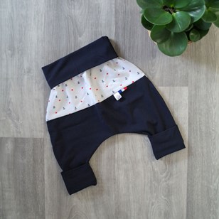 Pantalon pour bébé esprit sarouel évolutif 0-2 ans en coton 100% biologique, Gervais