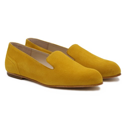 Slippers Plates Daim Jaune Moutarde