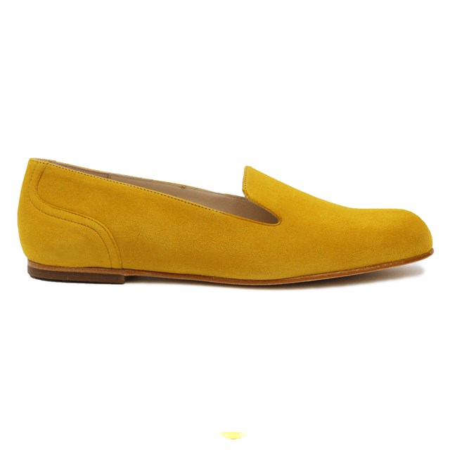 Slippers Plates Daim Jaune Moutarde 5