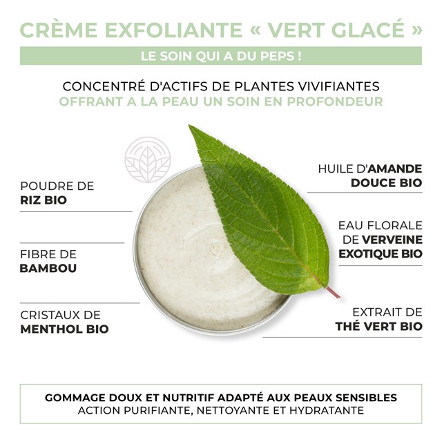 Crème Exfoliante Visage et Corps Vert Glacé 3