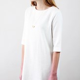 Robe droite et classique en coton blanc Carolyne 3
