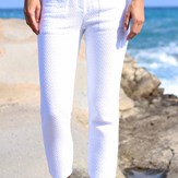 Pantalon blanc 7/8 en coton tissé 3