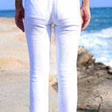 Pantalon blanc 7/8 en coton tissé 5