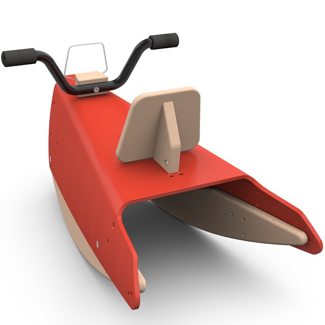 Moto à bascule en bois -  Fabriquée en France - Rouge 8