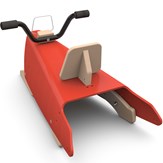 Moto à bascule en bois -  Fabriquée en France - Rouge 4